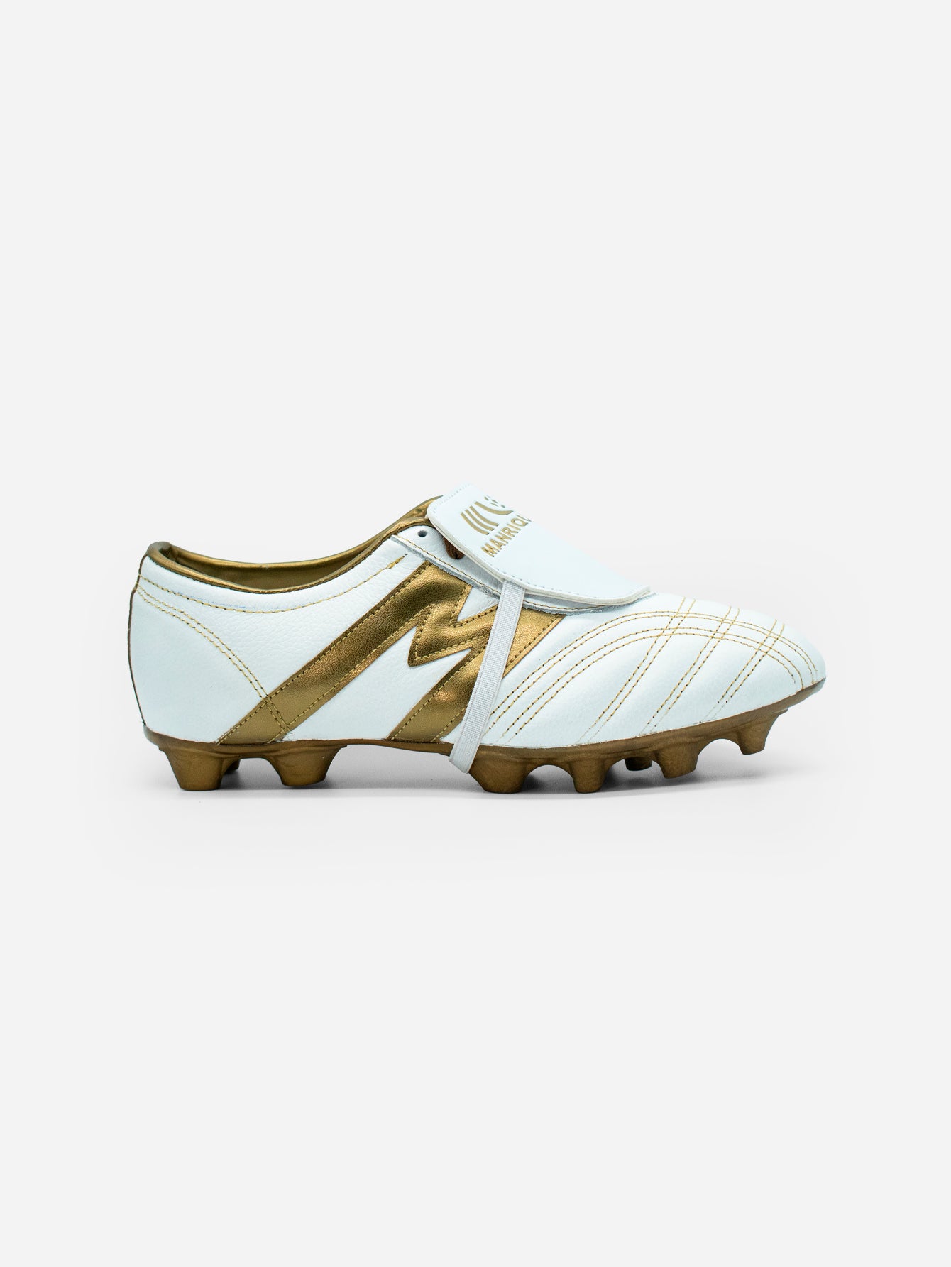 Tachones de fútbol Manríquez MID SX | Blanco y Dorado