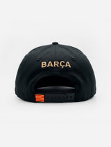 Gorra Fútbol FC Barcelona Oficial Negra con Escudo Dorado