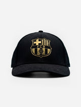 Gorra Fútbol FC Barcelona Oficial Negra con Escudo Dorado