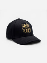 Gorra Fútbol FC Barcelona Oficial Negra con Escudo Dorado