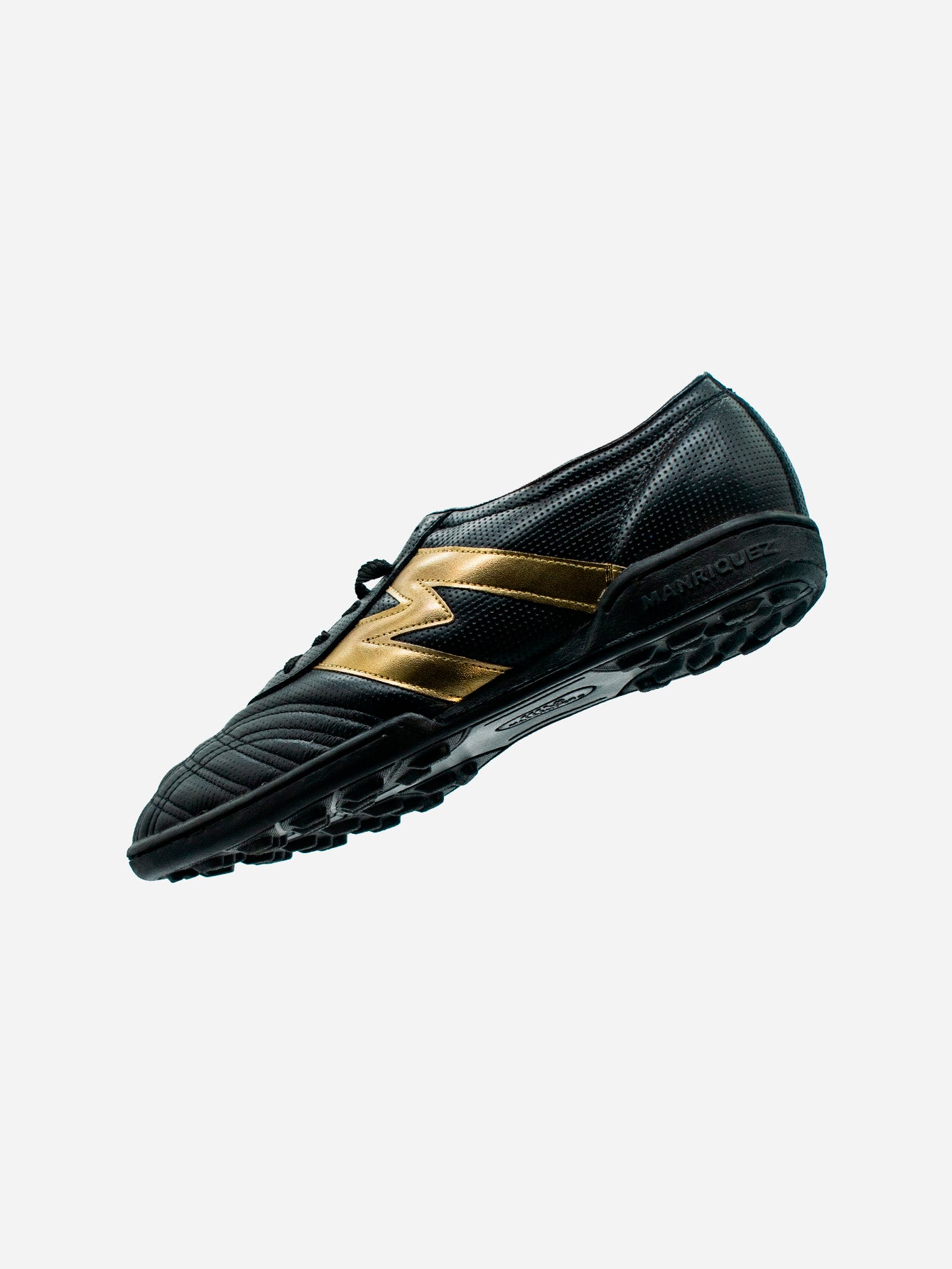 Tenis Fútbol Rápido Manríquez MITHOS | Negro y Dorado
