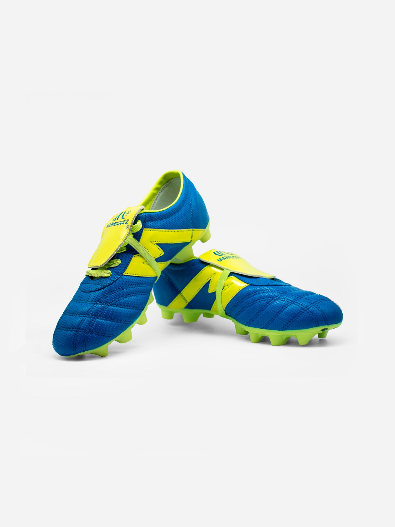 Tachones de fútbol Manríquez MID SX | Azul y Amarillo Neón
