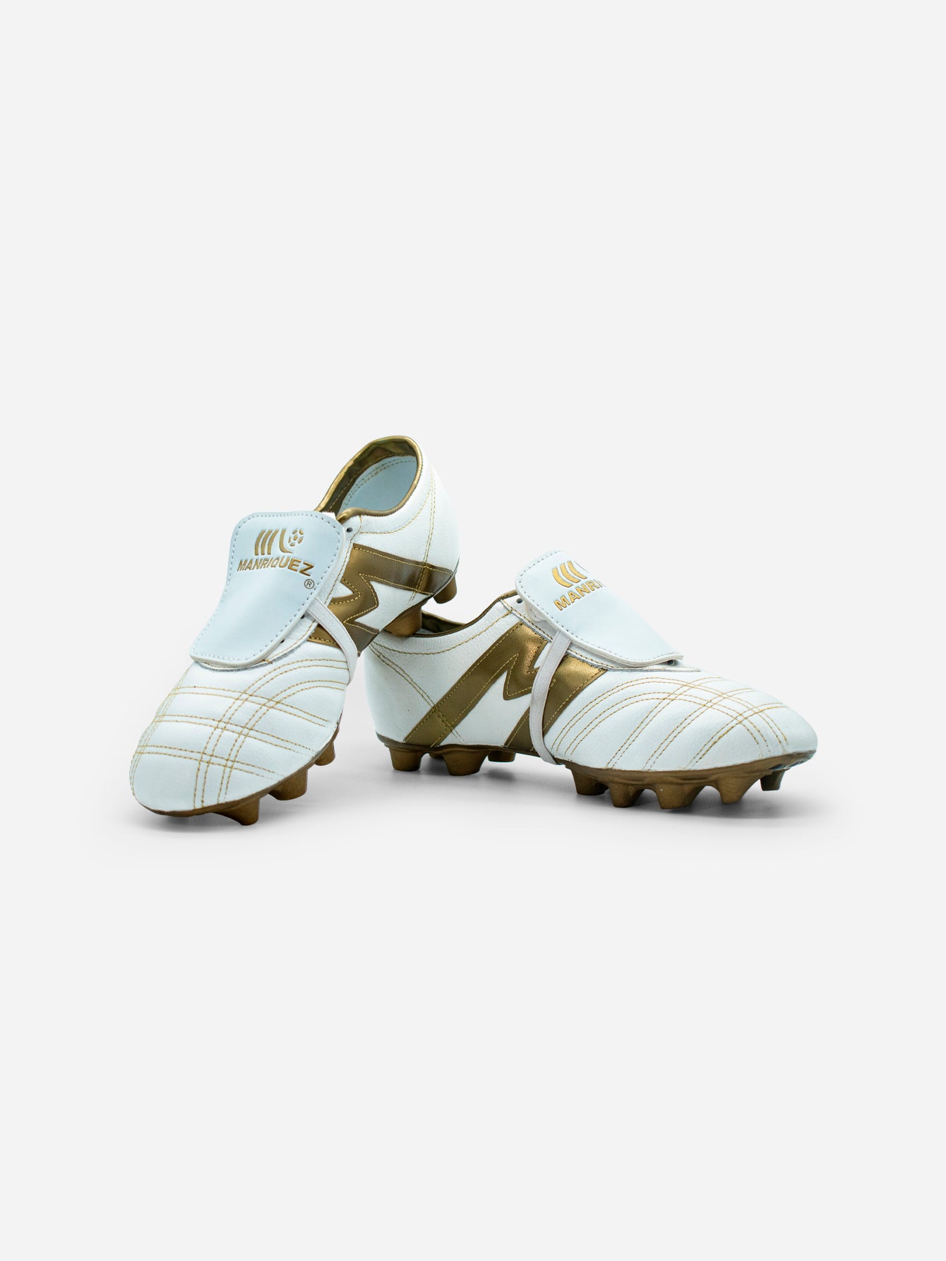 Tachones de fútbol Manríquez MID SX | Blanco y Dorado